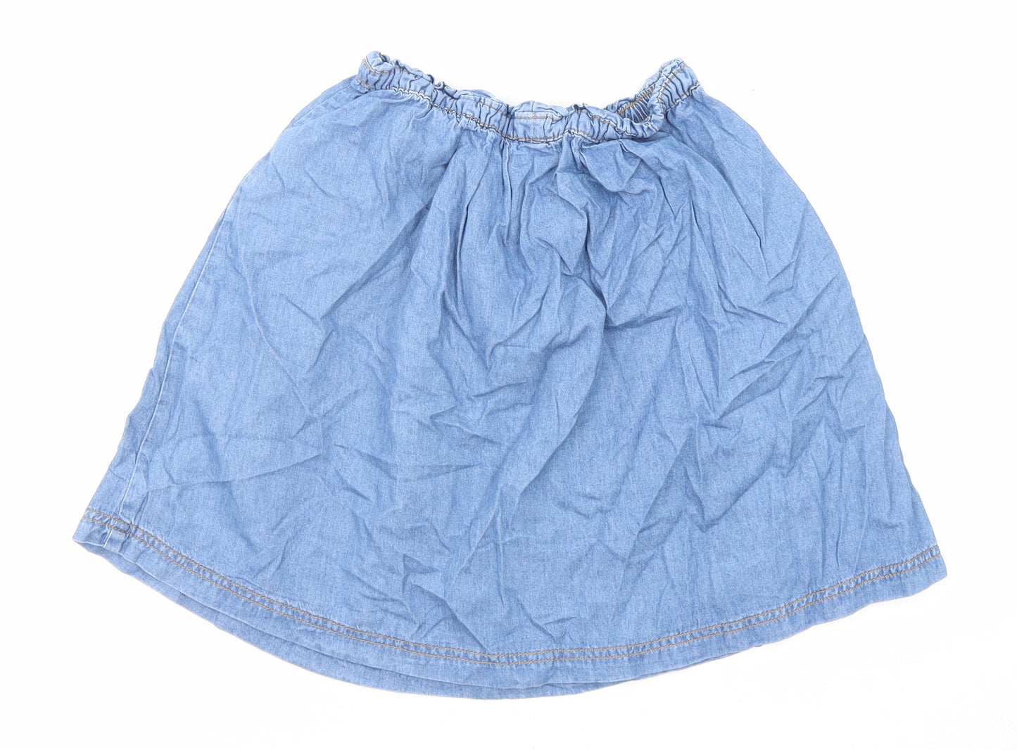 Nutmeg Girls Blue Cotton Skater Skirt Size 12-13 Years Regular Drawstring - Waist 18 Inches