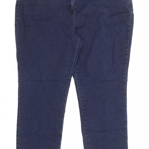 Classic Womens Blue Cotton Skinny Jeans Size 20 L27 in Regular Zip