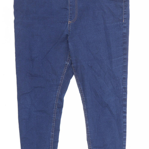 Marks and Spencer Womens Blue Cotton Jegging Jeans Size 18 L21 in Regular Zip