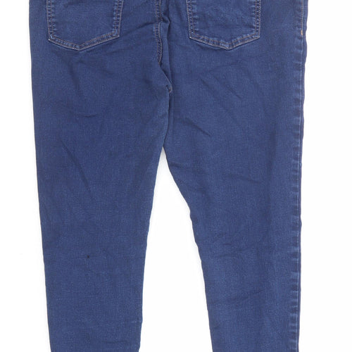 Marks and Spencer Womens Blue Cotton Jegging Jeans Size 18 L21 in Regular Zip