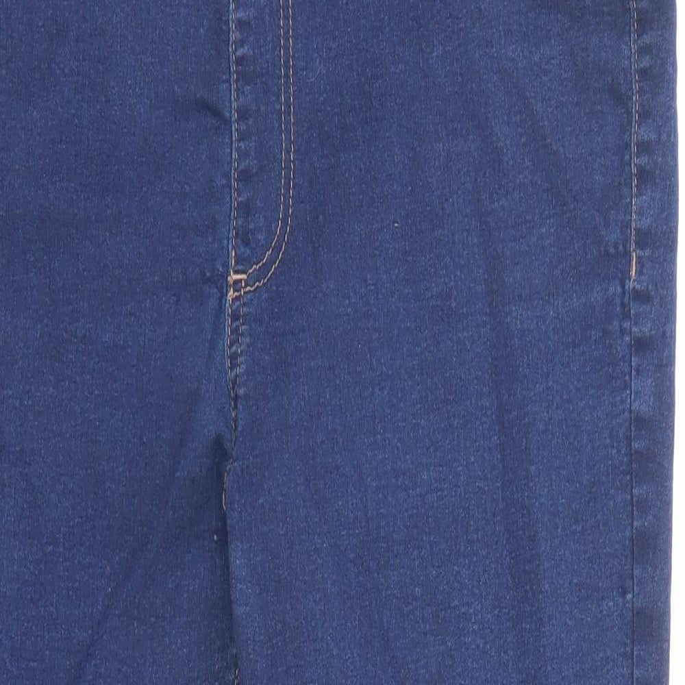 Marks and Spencer Womens Blue Cotton Jegging Jeans Size 18 L21 in Regular Zip