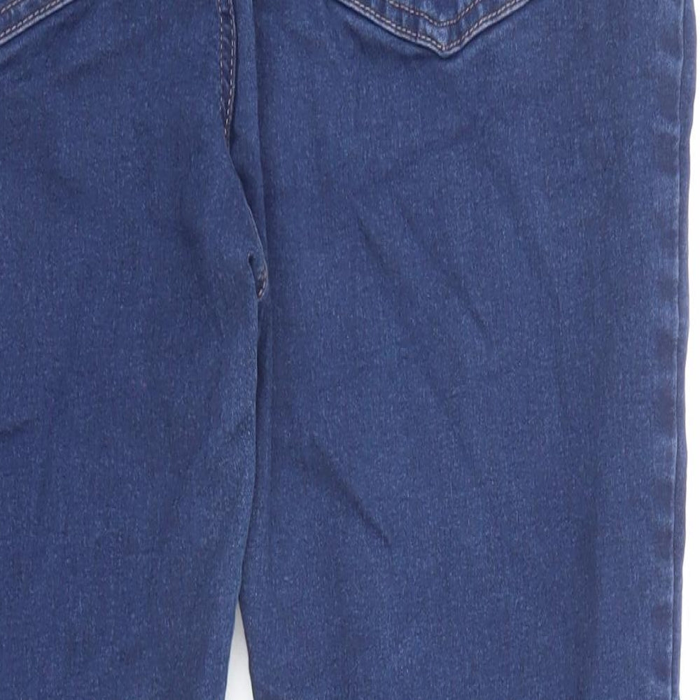 Marks and Spencer Womens Blue Cotton Jegging Jeans Size 18 L21 in Regular Zip