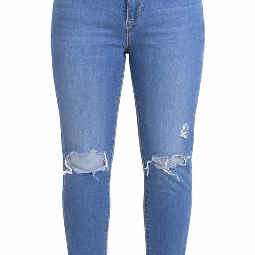 Topshop Womens Blue Cotton Skinny Jeans Size 28 in L32 in Regular Zip