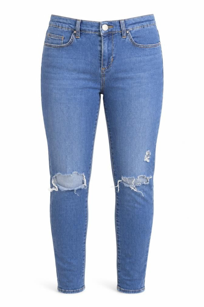 Topshop Womens Blue Cotton Skinny Jeans Size 28 in L32 in Regular Zip