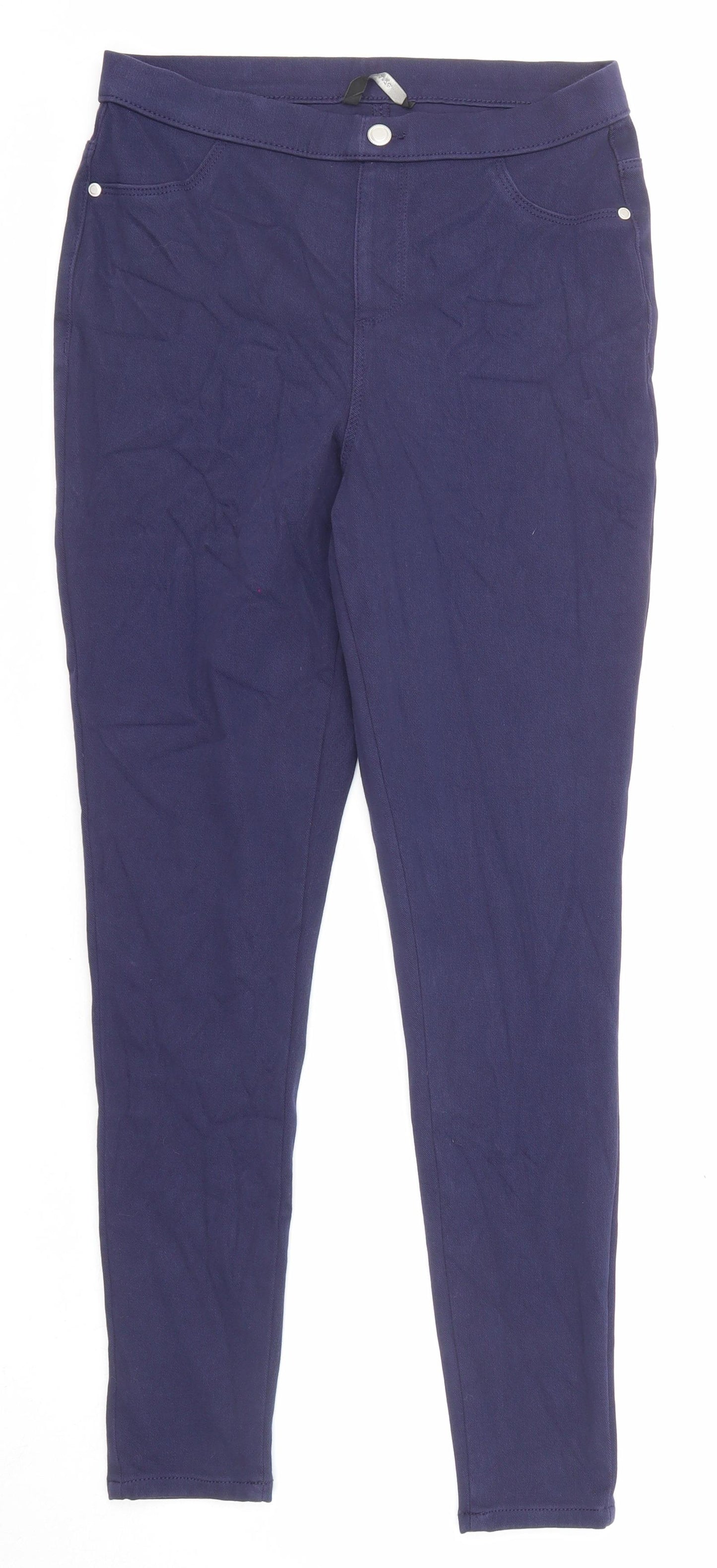 George Womens Blue Cotton Skinny Jeans Size 10 L26 in Regular