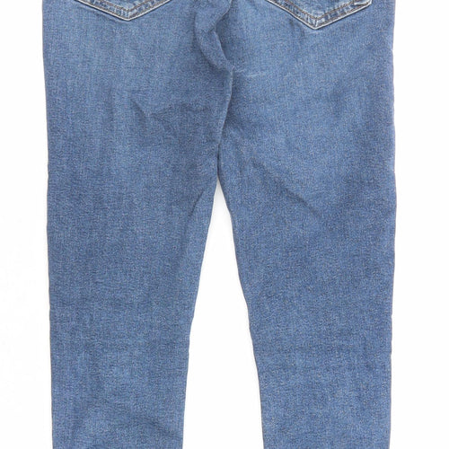 Topshop Womens Blue Cotton Straight Jeans Size 28 in L30 in Regular Zip