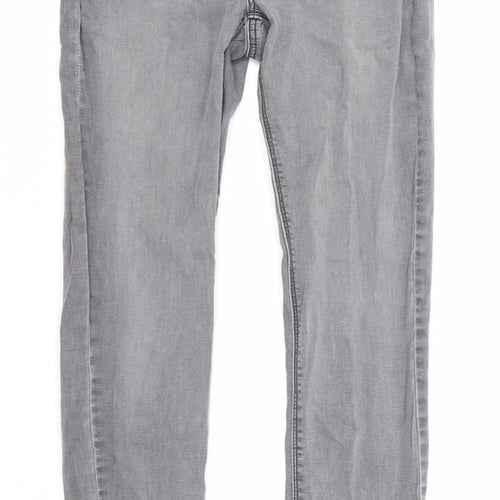 Pimkie Womens Grey Cotton Skinny Jeans Size 8 L26 in Regular Zip