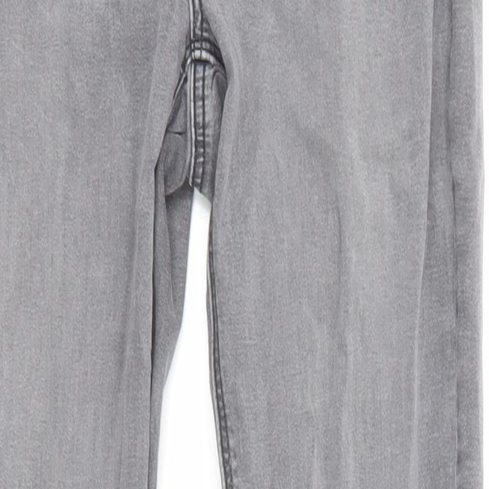 Pimkie Womens Grey Cotton Skinny Jeans Size 8 L26 in Regular Zip
