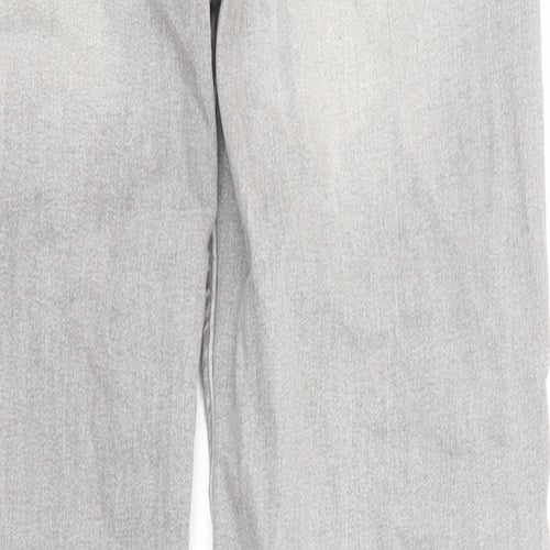 Marks and Spencer Womens Grey Cotton Straight Jeans Size 10 L29 in Regular Zip