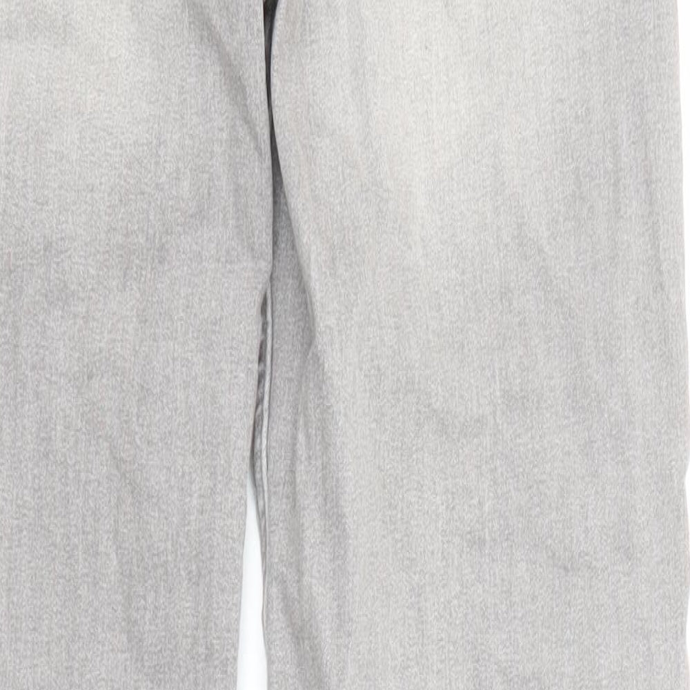 Marks and Spencer Womens Grey Cotton Straight Jeans Size 10 L29 in Regular Zip