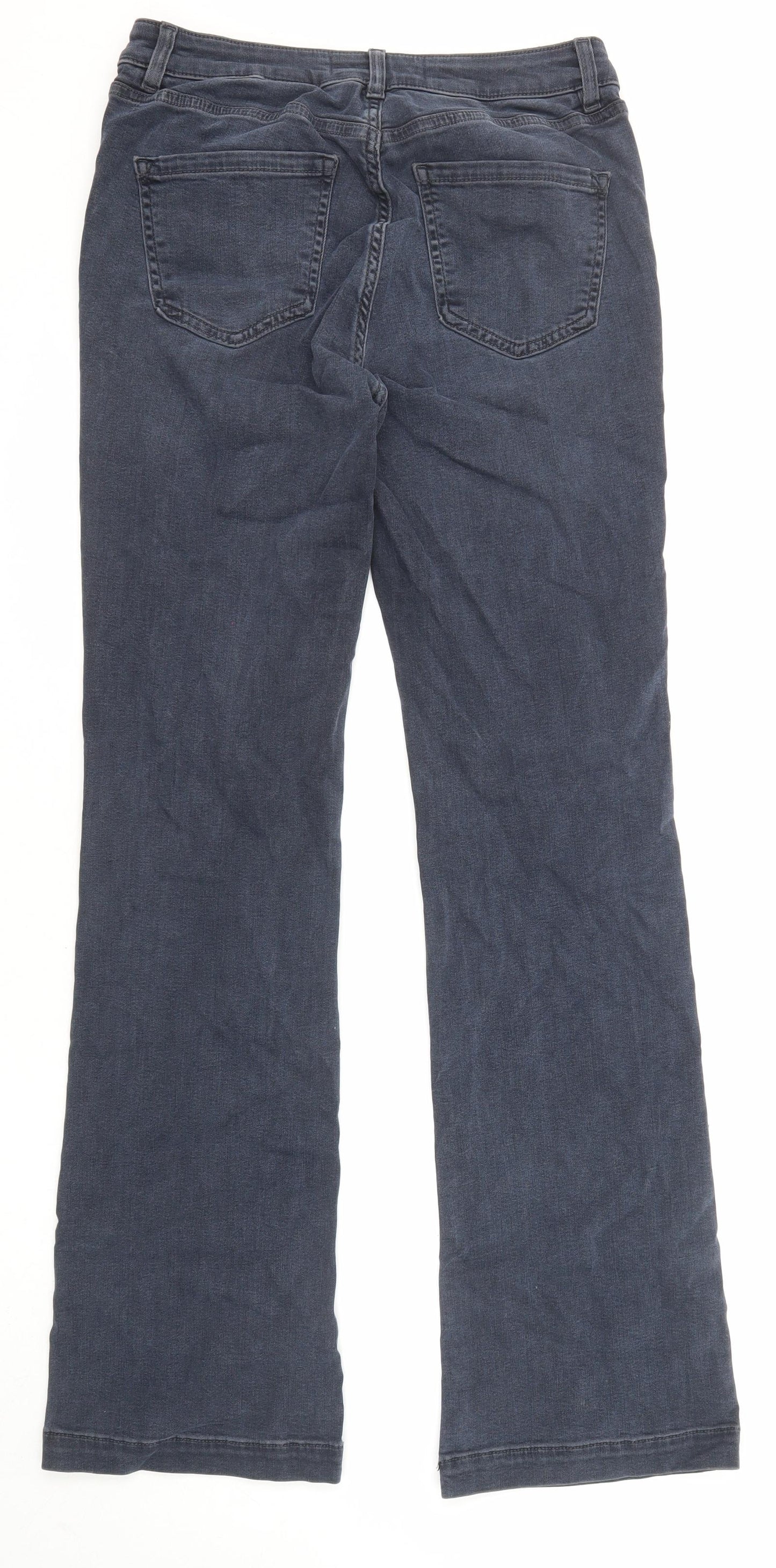 NEXT Womens Blue Cotton Bootcut Jeans Size 12 L32 in Regular Zip