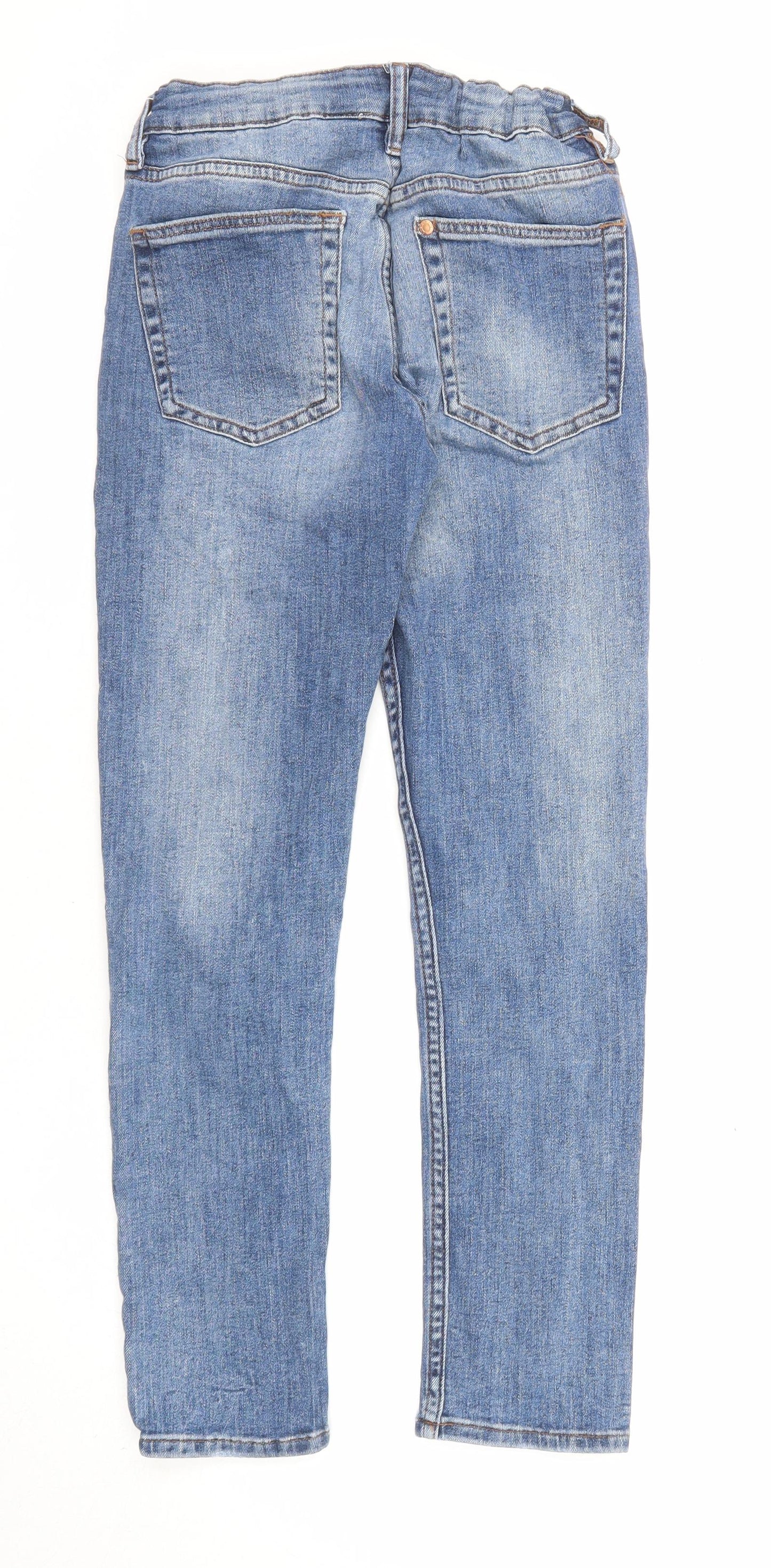H&M Boys Blue Cotton Skinny Jeans Size 10-11 Years L24 in Regular Zip - 20 Inch Waist