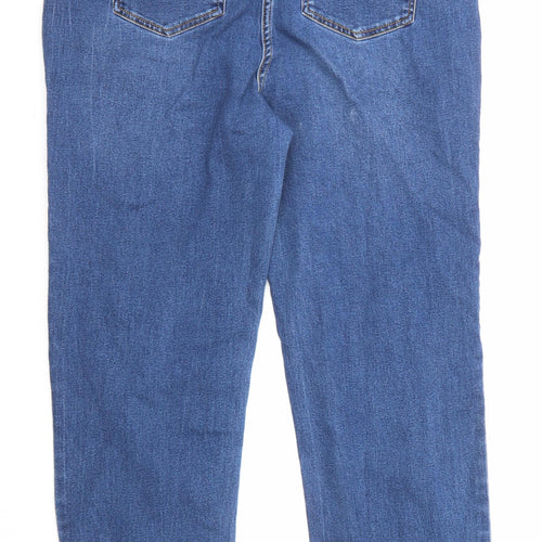 Papaya Womens Blue Cotton Straight Jeans Size 16 L25 in Regular Zip