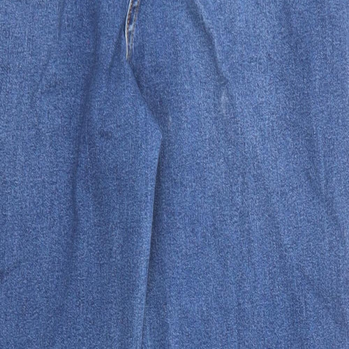 Papaya Womens Blue Cotton Straight Jeans Size 16 L25 in Regular Zip
