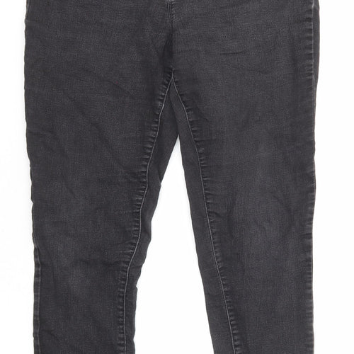 Dorothy Perkins Womens Black Cotton Skinny Jeans Size 14 L27 in Regular Zip