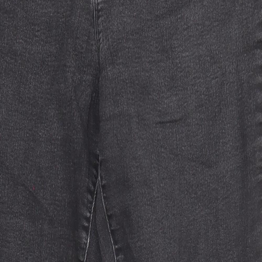 Dorothy Perkins Womens Black Cotton Skinny Jeans Size 14 L27 in Regular Zip