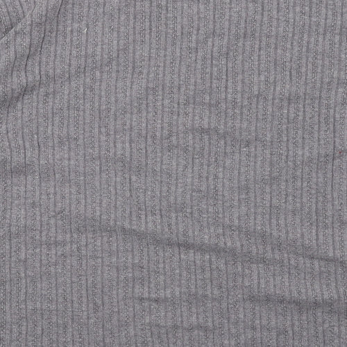 Design History Womens Grey Round Neck Polyester Pullover Jumper Size 20