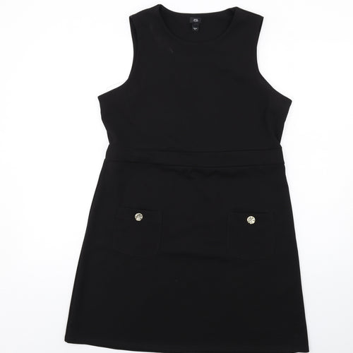 River Island Womens Black Polyester Shift Size 14 Round Neck Pullover