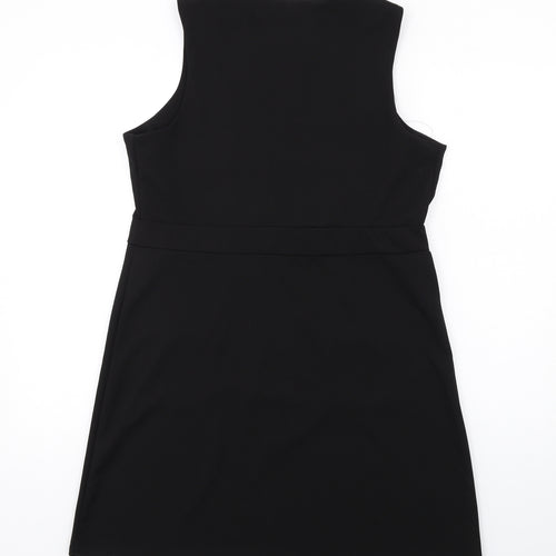 River Island Womens Black Polyester Shift Size 14 Round Neck Pullover