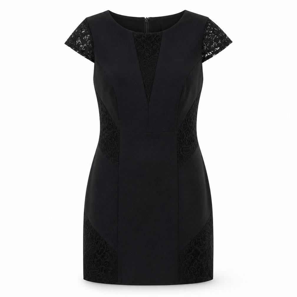 TOKITO Womens Black Polyester Shift Size 12 Round Neck Zip