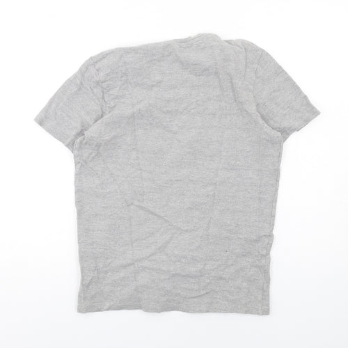 Selected Homme Mens Grey Cotton T-Shirt Size S Crew Neck