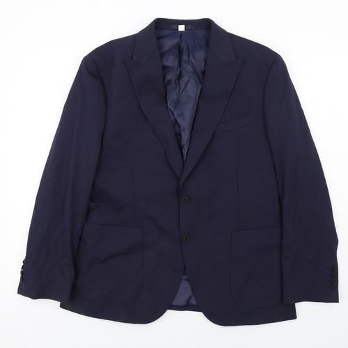 Marks and Spencer Mens Blue Wool Jacket Suit Jacket Size 42 Regular