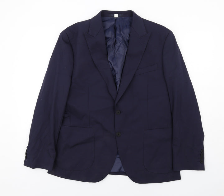 Marks and Spencer Mens Blue Wool Jacket Suit Jacket Size 42 Regular