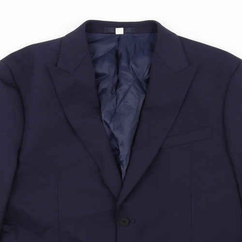 Marks and Spencer Mens Blue Wool Jacket Suit Jacket Size 42 Regular