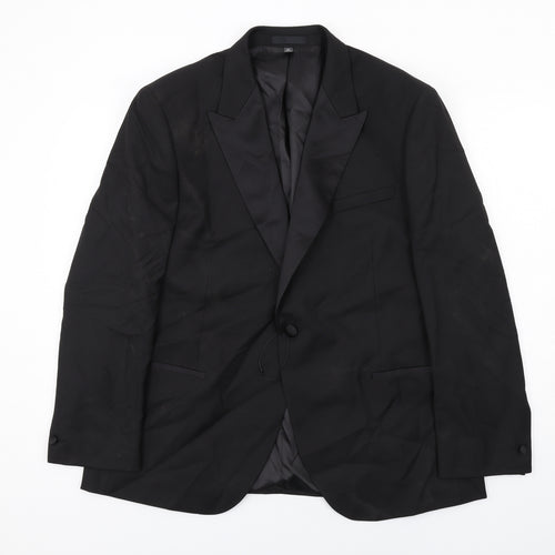 Marks and Spencer Mens Black Polyester Tuxedo Suit Jacket Size 44 Regular