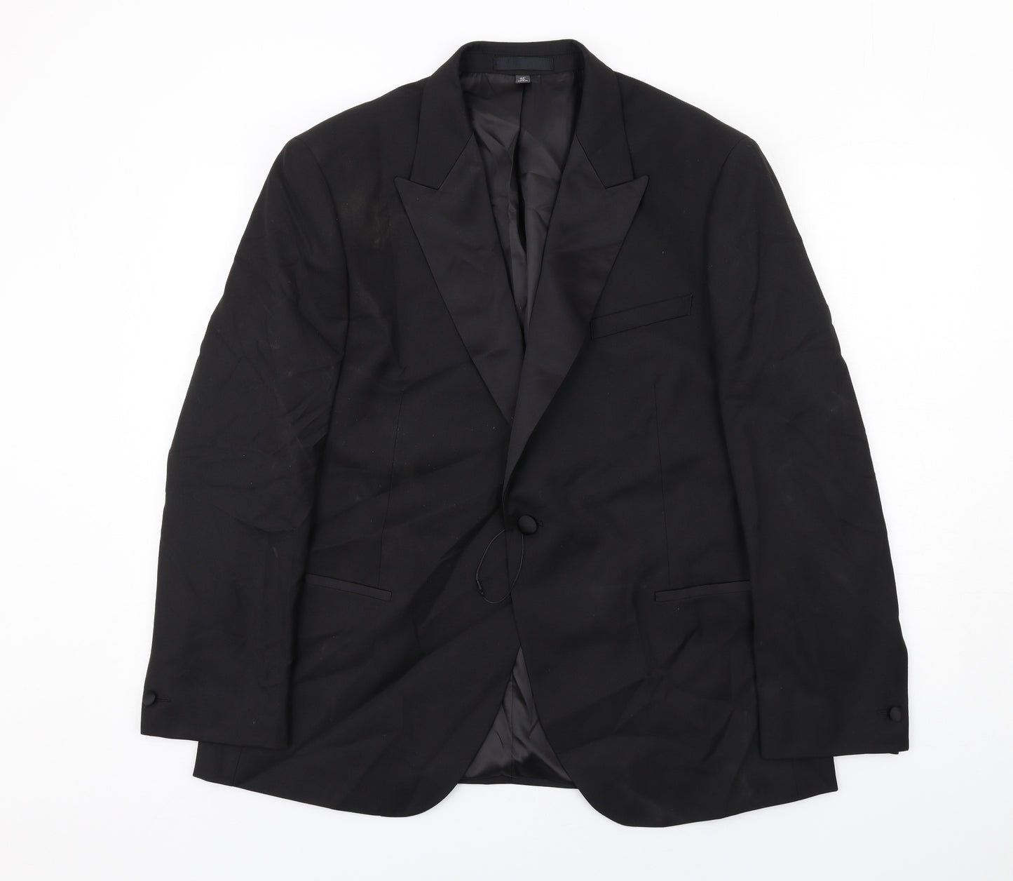 Marks and Spencer Mens Black Polyester Tuxedo Suit Jacket Size 44 Regular
