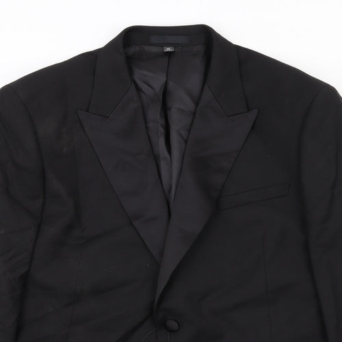 Marks and Spencer Mens Black Polyester Tuxedo Suit Jacket Size 44 Regular