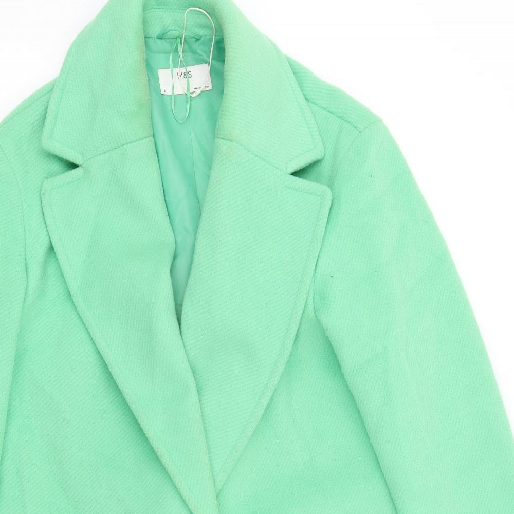 Marks and Spencer Womens Green Jacket Blazer Size 8 Button