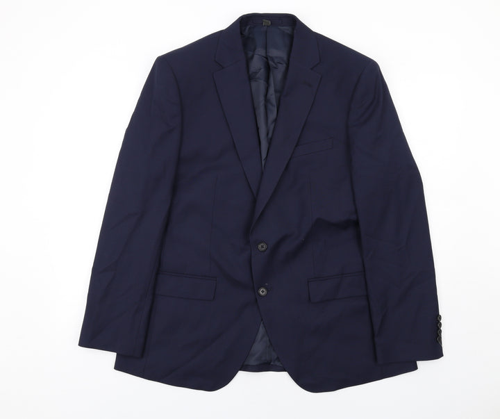 Marks and Spencer Mens Blue Polyester Jacket Suit Jacket Size 44 Regular