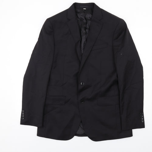 Marks and Spencer Mens Black Wool Jacket Suit Jacket Size 40 Regular