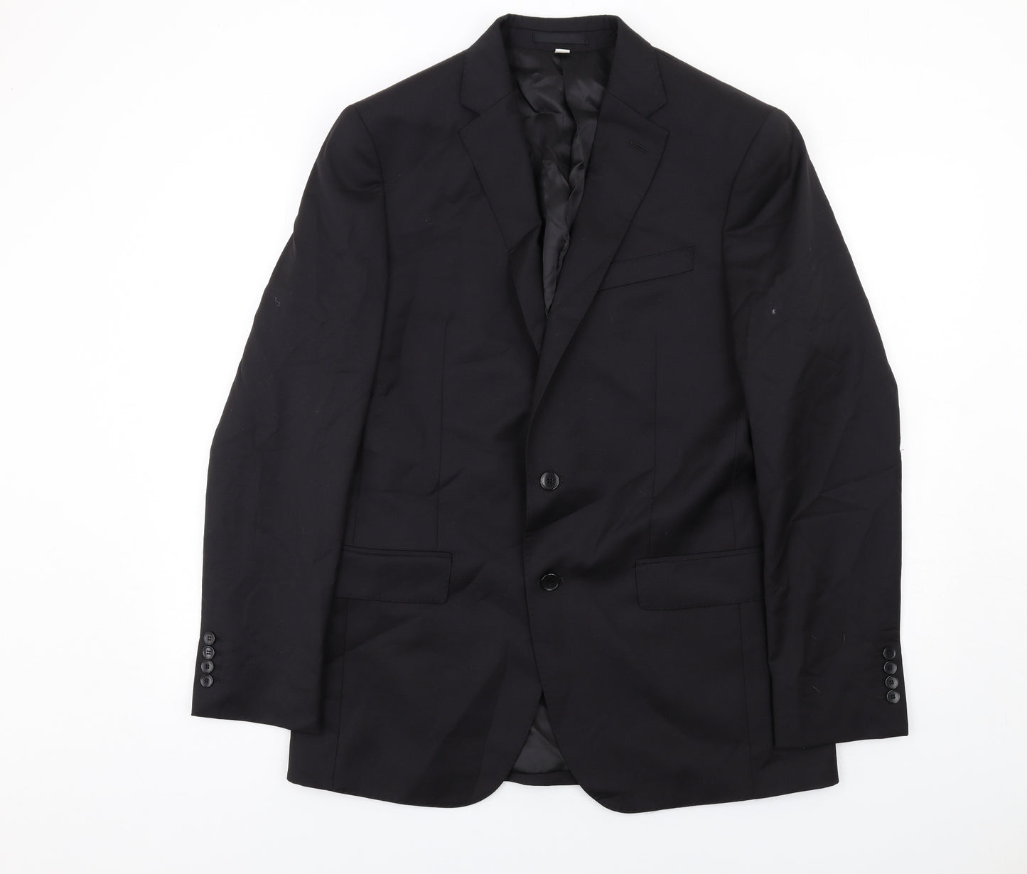 Marks and Spencer Mens Black Wool Jacket Suit Jacket Size 40 Regular