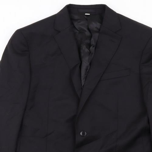 Marks and Spencer Mens Black Wool Jacket Suit Jacket Size 40 Regular