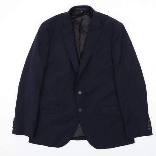 Marks and Spencer Mens Blue Wool Jacket Suit Jacket Size 42 Regular