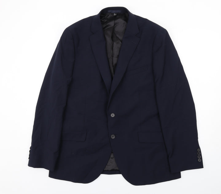 Marks and Spencer Mens Blue Wool Jacket Suit Jacket Size 42 Regular