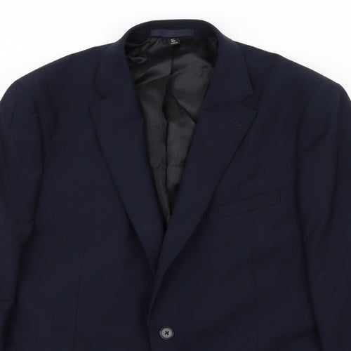 Marks and Spencer Mens Blue Wool Jacket Suit Jacket Size 42 Regular