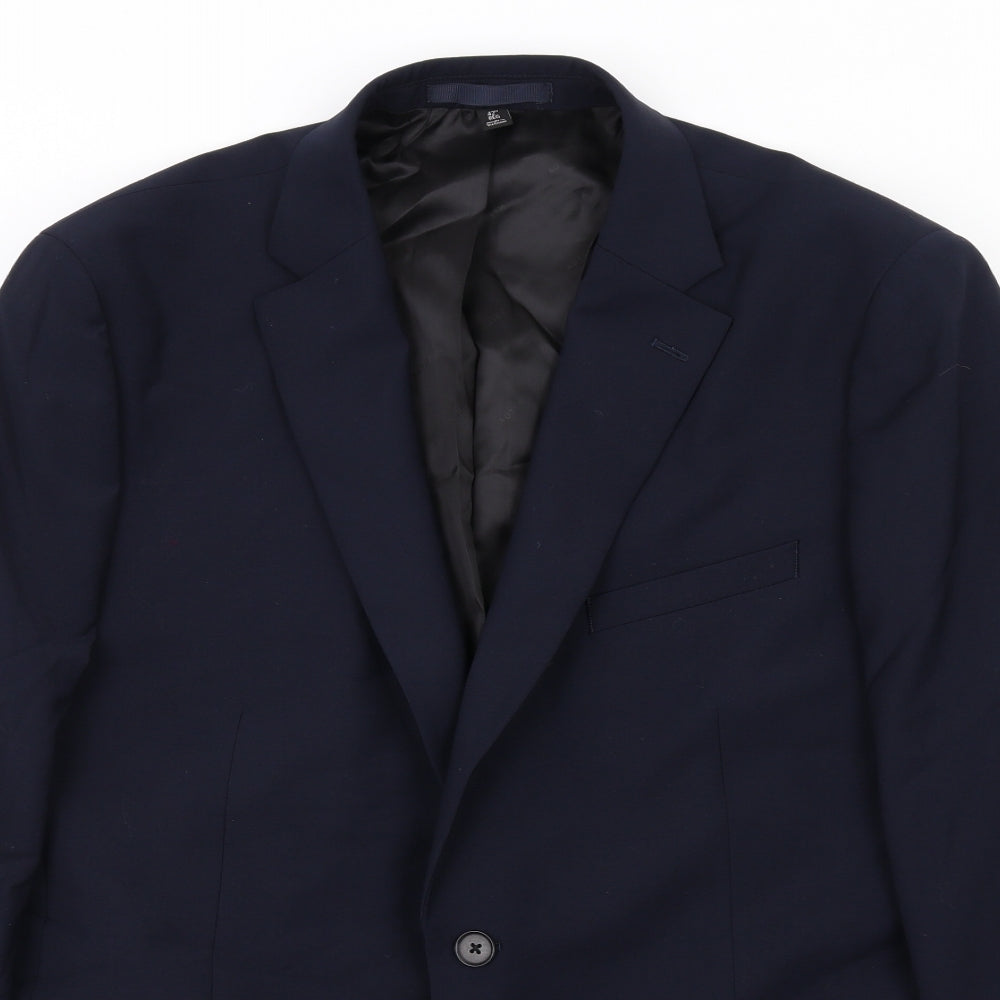 Marks and Spencer Mens Blue Wool Jacket Suit Jacket Size 42 Regular