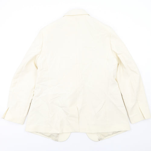 Marks and Spencer Womens Ivory Polyester Jacket Blazer Size 16