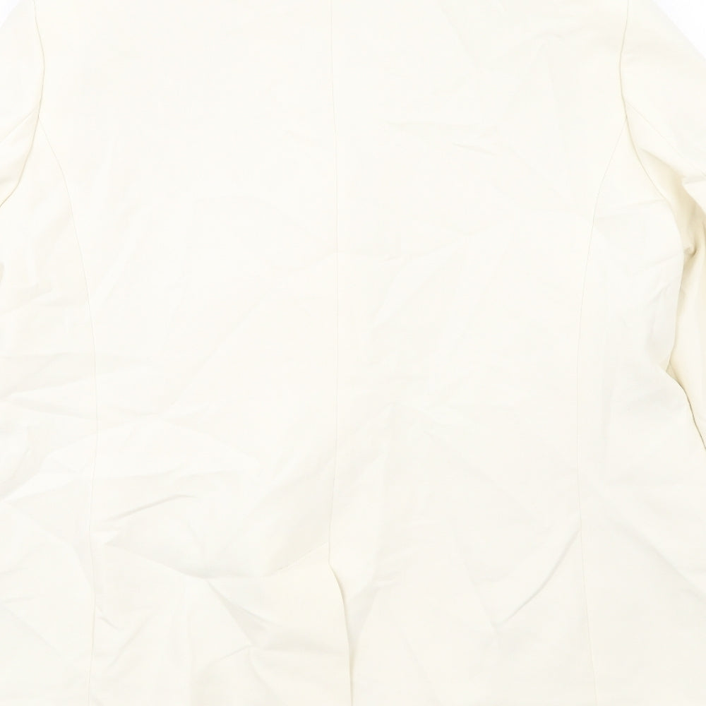 Marks and Spencer Womens Ivory Polyester Jacket Blazer Size 16