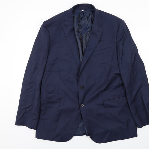 Marks and Spencer Mens Blue Wool Jacket Suit Jacket Size 46 Regular
