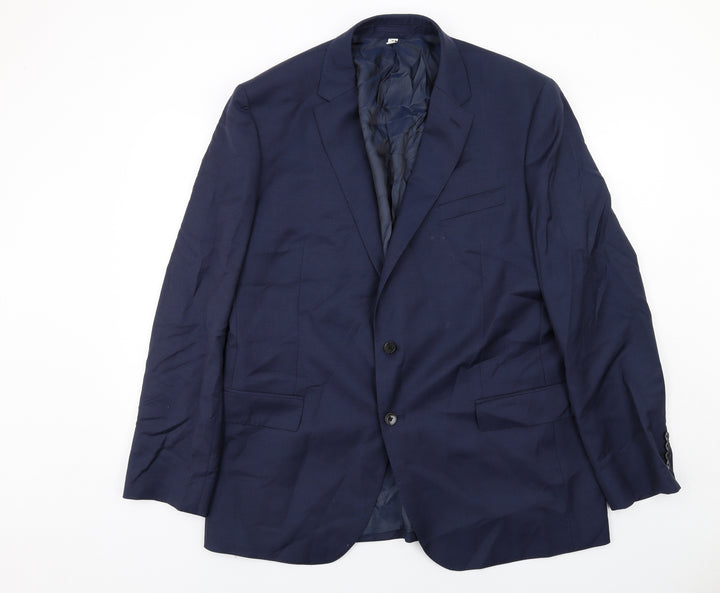 Marks and Spencer Mens Blue Wool Jacket Suit Jacket Size 46 Regular