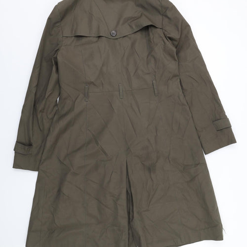 Debenhams Womens Green Overcoat Coat Size 14 Button