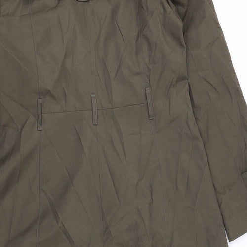 Debenhams Womens Green Overcoat Coat Size 14 Button