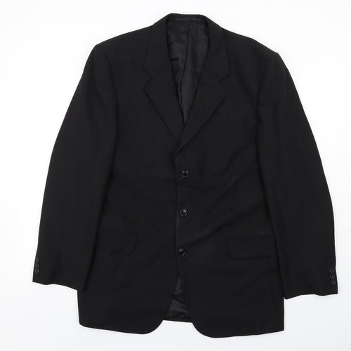 Copperstone Mens Black Polyester Jacket Suit Jacket Size 42 Regular