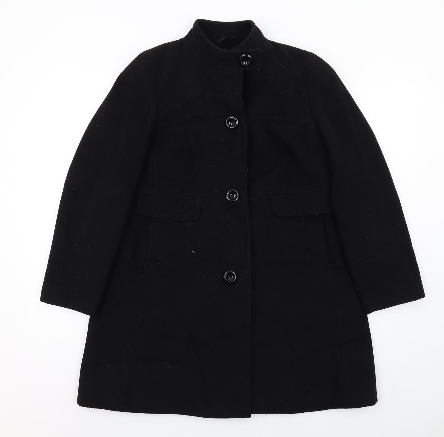 Marks and Spencer Womens Blue Overcoat Jacket Size 14 Button