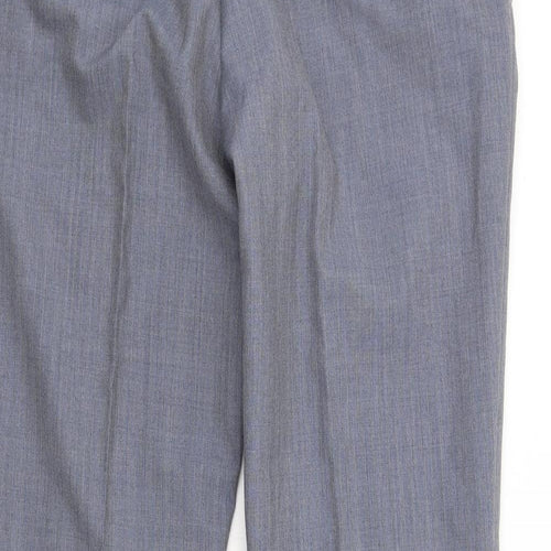 NEXT Womens Blue Wool Dress Pants Trousers Size 34 L29 in Regular Zip