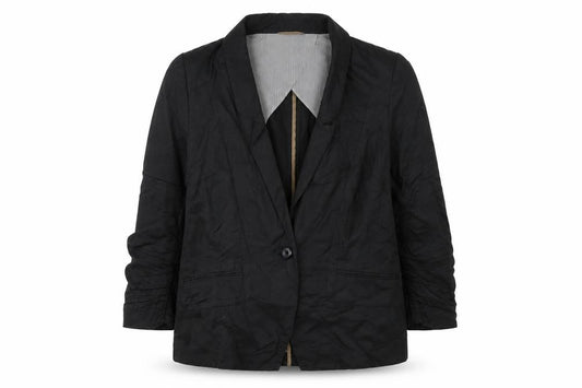 Front view of Next women’s black jacket blazer, size UK 12, button